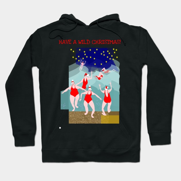 Christmas gifts for wild swimmers Hoodie by krisevansart